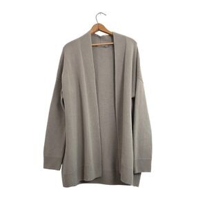 Vince Open Front Cardigan Taupe Grey 100% Cashmere Large